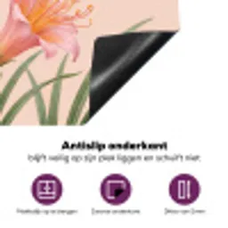 Vogel - Bloem - Natuur - Roze Inductie beschermer vinyl 3mm middel -zzzzzzz-cc-onderkant