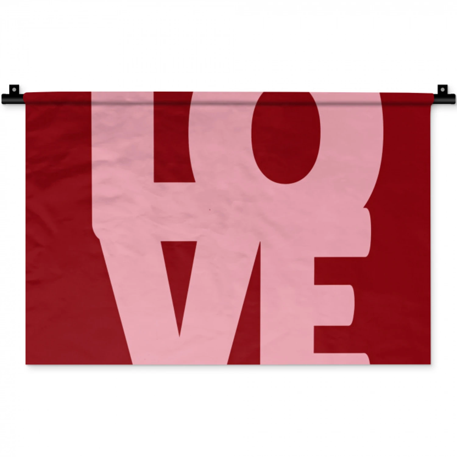 Love - Rood - Blokletters Wandkleed katoen klein -zz3d