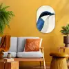 Illustratie - Blauw - Vogel Wandcirkel Ovaal Forex klein -sfeer4