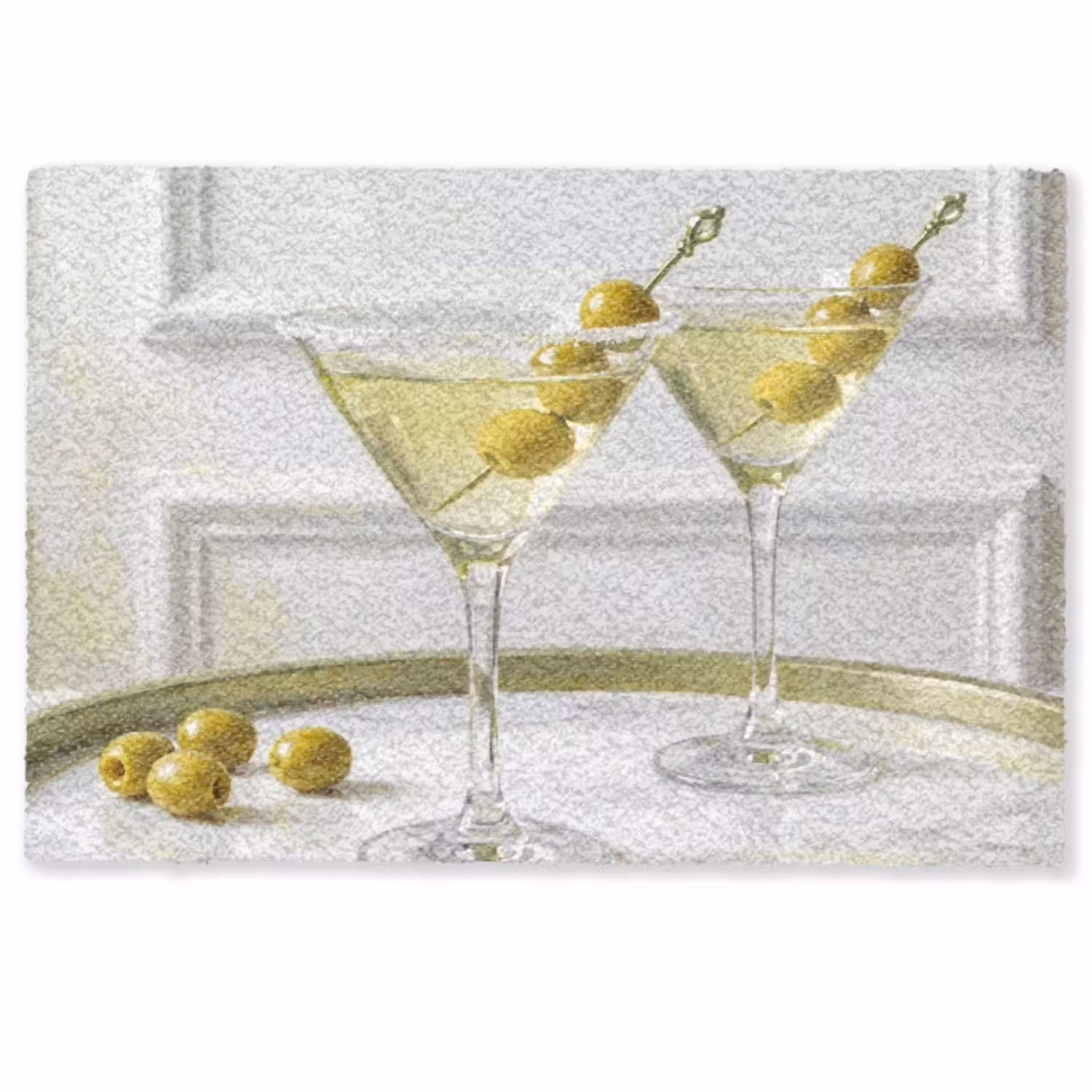 Drank - Martini - Olijven - Modern - Wit Deurmat klein -zkaufland3d