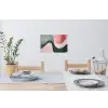 Abstract - Golven - Sierlijk - Roze Muursticker klein -eettafel