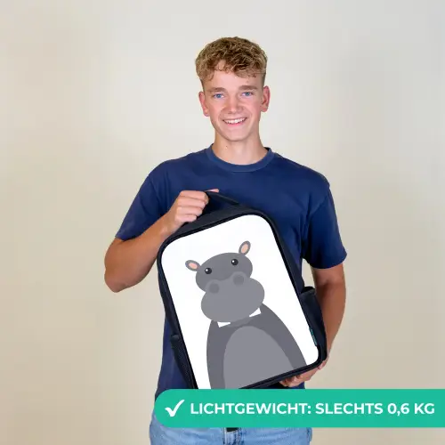 Dierenportret - Nijlpaard - grijs Rugzak - Zwart middel -sfeer7_NL