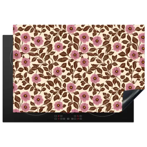Bloemen - Bladeren - Kleurrijk Inductie beschermer vinyl 3mm klein 276 -3d