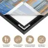 Skyline - Wolkenkrabbers - Water - Blauw Textielframe zwart klein -USP_closeupNL