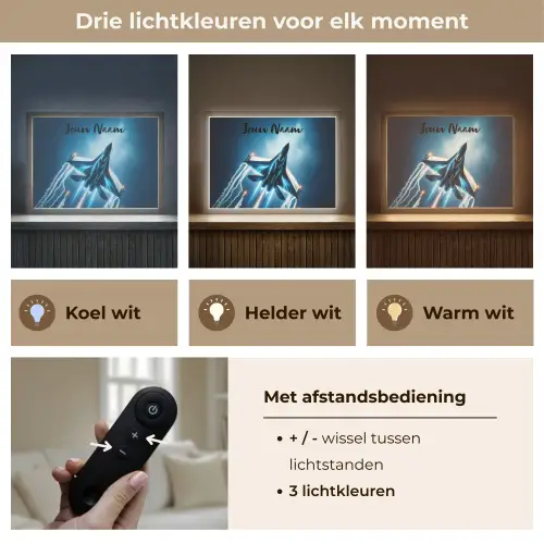 Straaljager - Blauw - Jongens Light Box met batterij (Wandlamp kind) middel -USP_lichtkleurNL