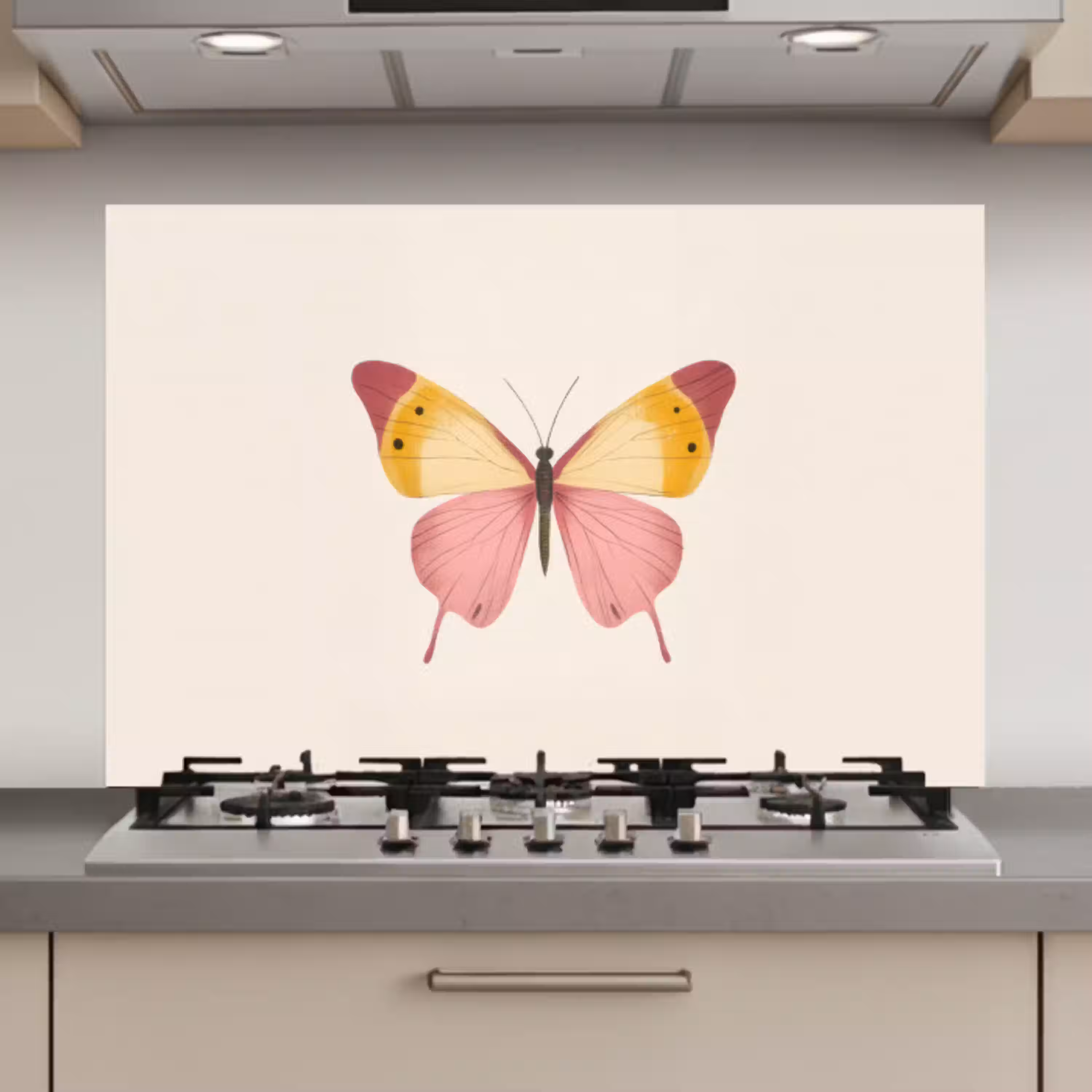 Vlinder - Illustratie - Roze keuken achterwand spatscherm klein -3d_website