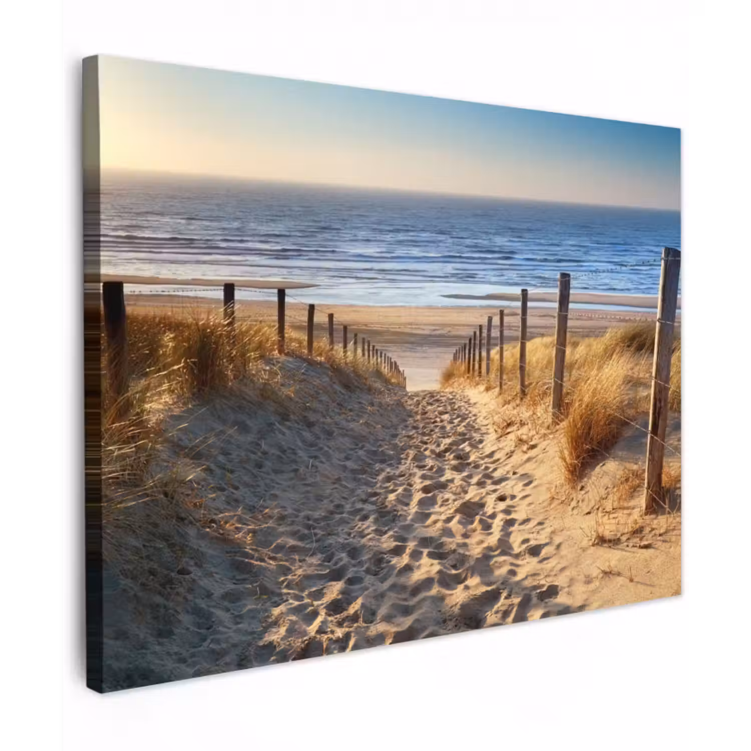 Leinwandbild - Strand - Meer - Niederlande - Dünen - Sonne