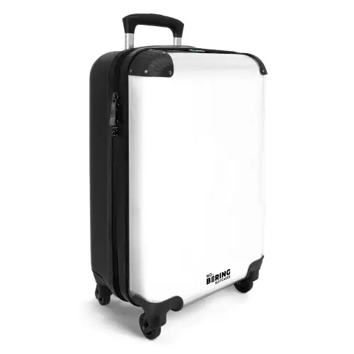 Witte print NBS - Handbagage koffer - Kinderen Unisex middel -productfoto_3d