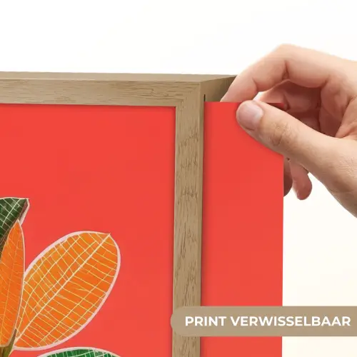 Bladeren - Nerven - Oranje - Structuur Light Box met batterij (Wandlamp) middel -USP_websiteprintNL