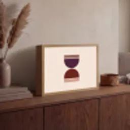 Zandloper - Symmetrisch - Rood - Paars Light Box met batterij (Wandlamp) middel -sfeer2