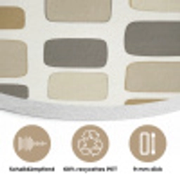 Blokken - Vintage - Grijs Akoestische PET Vilt - Rond klein 838 -closeup_DE