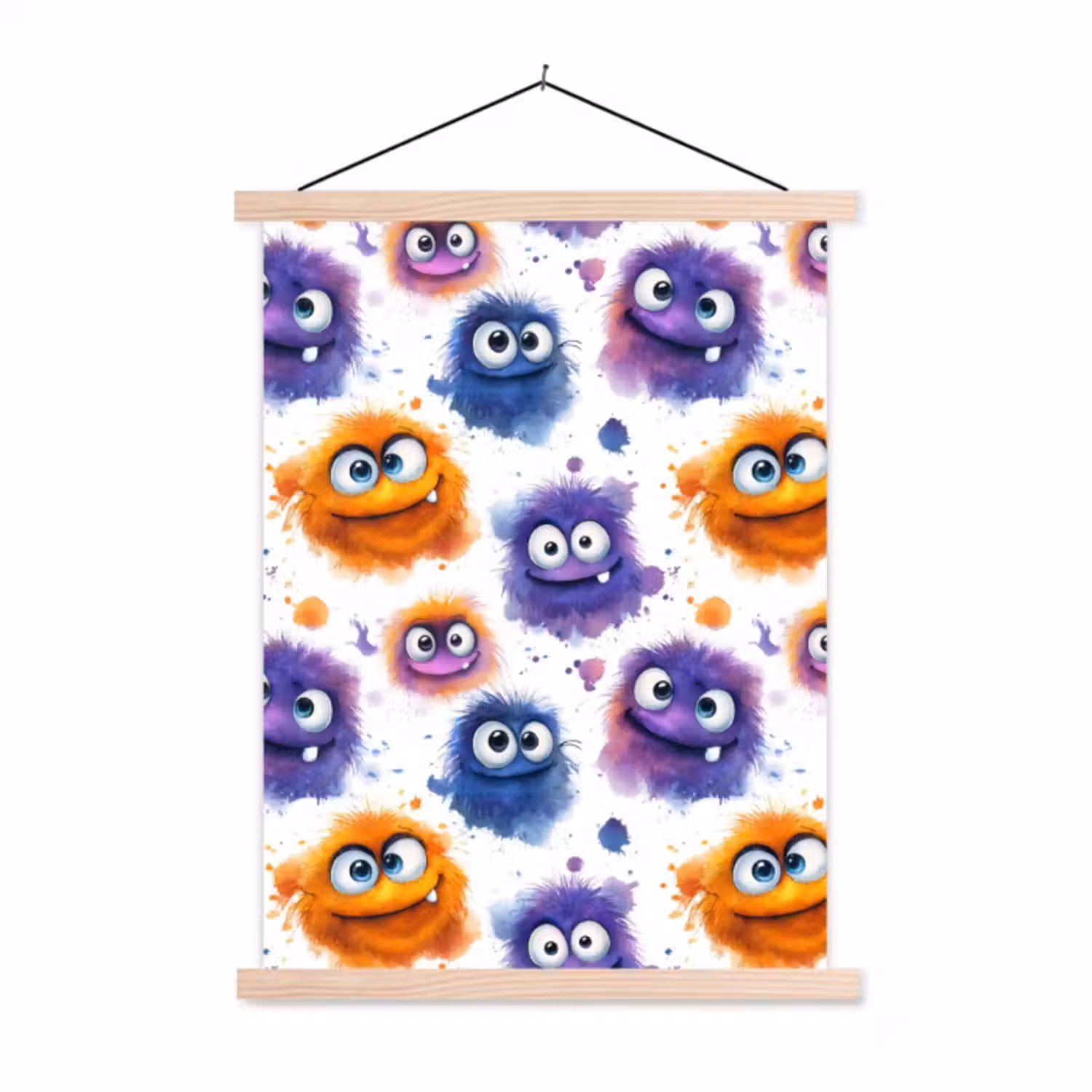 Hanging Poster - Monsters - Watercolor - Colorful