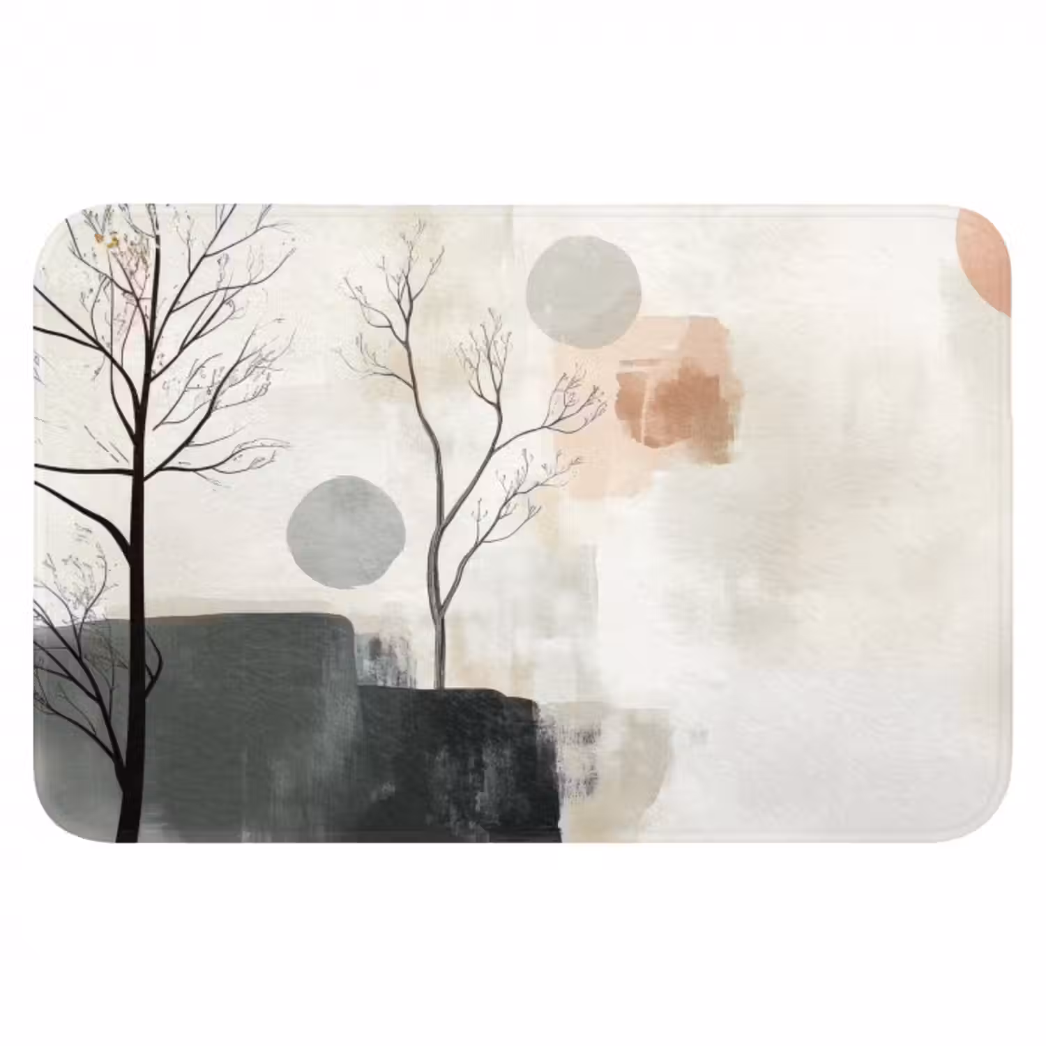 Badematte - Wabi sabi - Beige - Pflanze