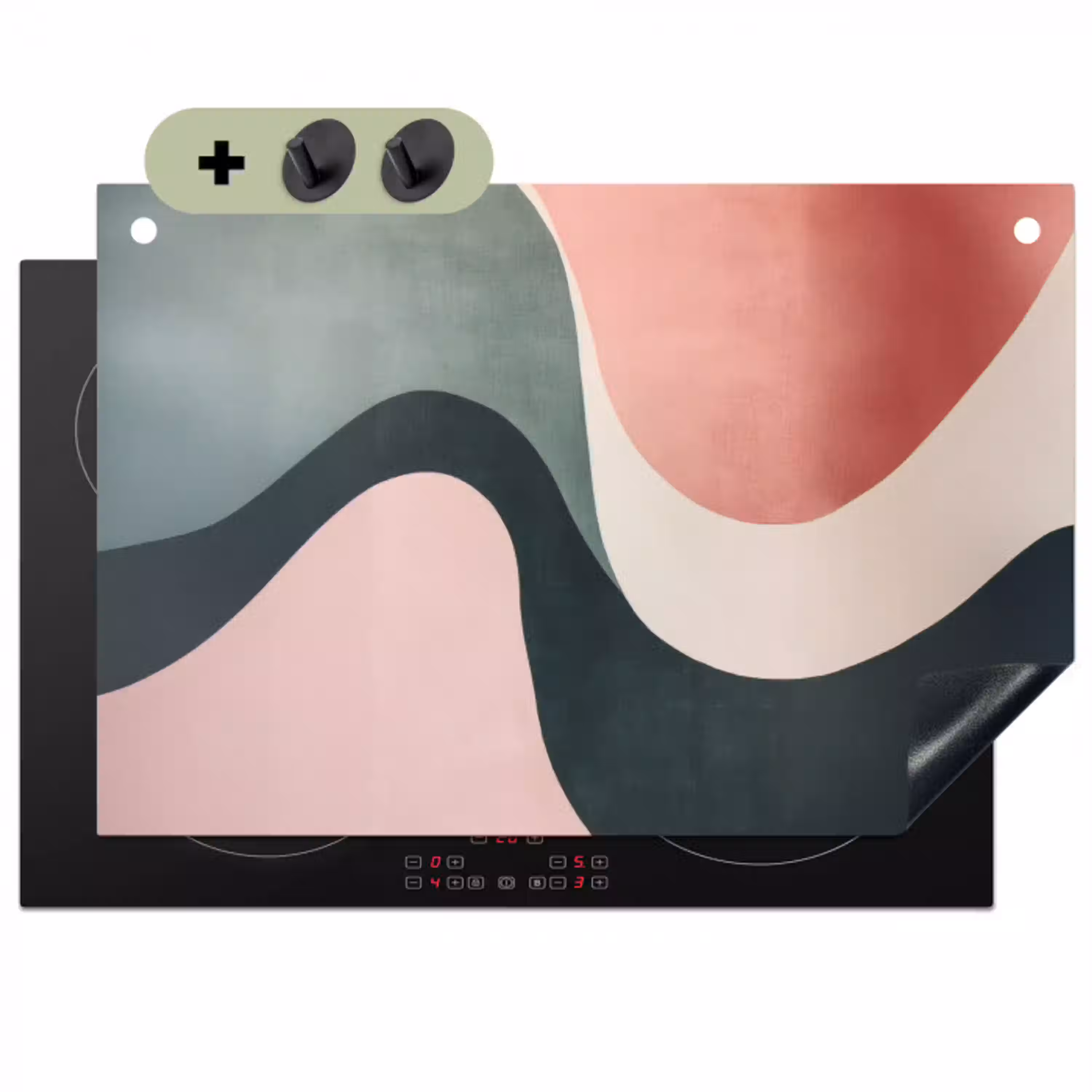 Abstract - Golven - Sierlijk - Roze Inductie beschemer met haakjes klein -3d