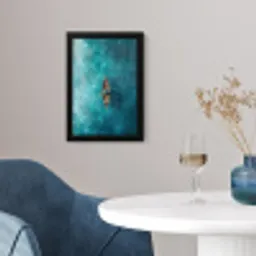 Bootje - Water - Blauw fotolijst zwart zonder passe partout klein -sfeer4
