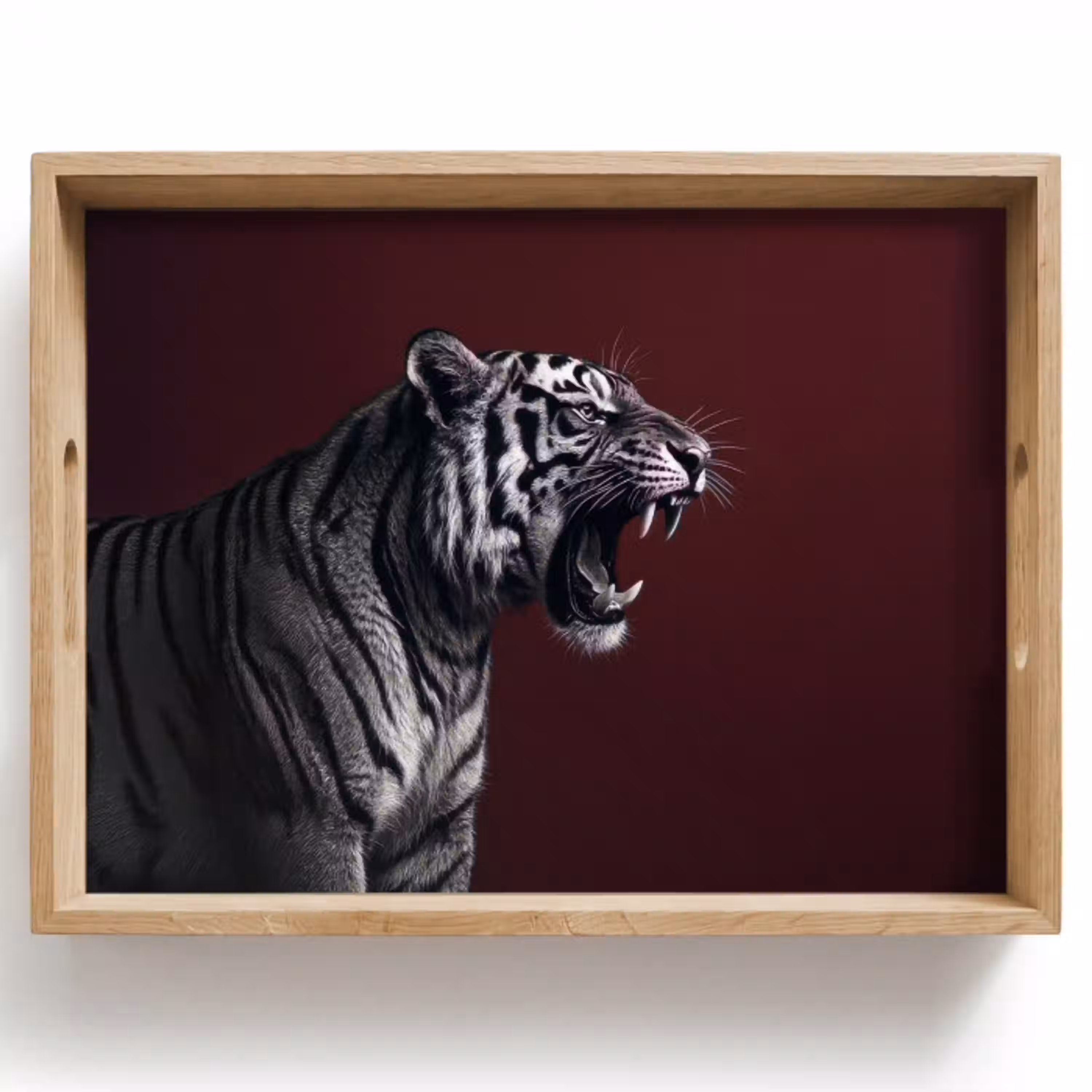 Tijger - Brult - Bordeaux Dienblad Rechthoek middel -z3d_shopping