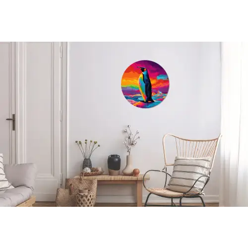 Ijsschots - Pinguïn - Abstract - Lucht Wandcirkel aluminium klein -woonkamer