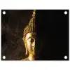 Buddha - Boeddha beeld - Goud - Spiritueel - Zwart tuinposter los doek klein -3d