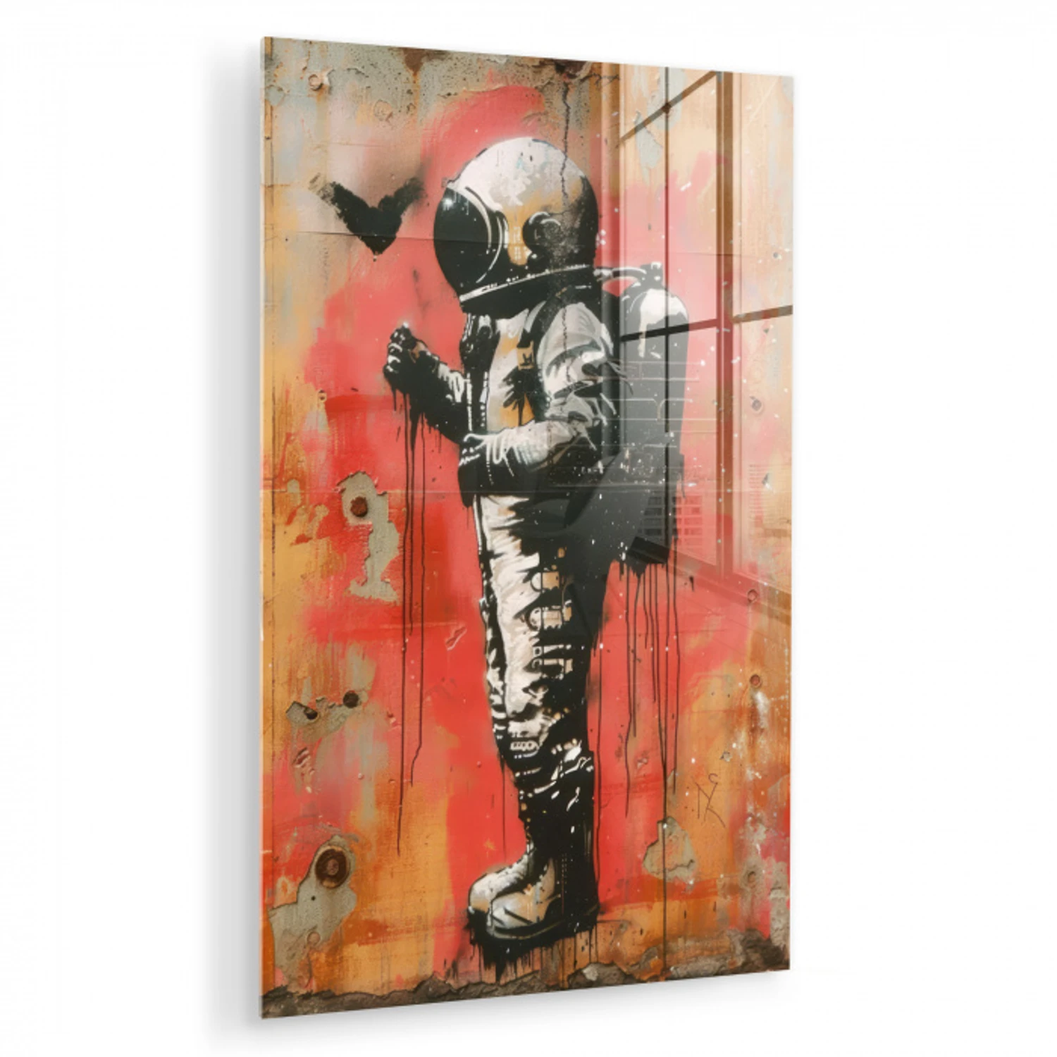 Graffiti - Astronaut - Street art - Ruimte - Banksy plexiglas 5mm klein -zzzproduct_nieuw