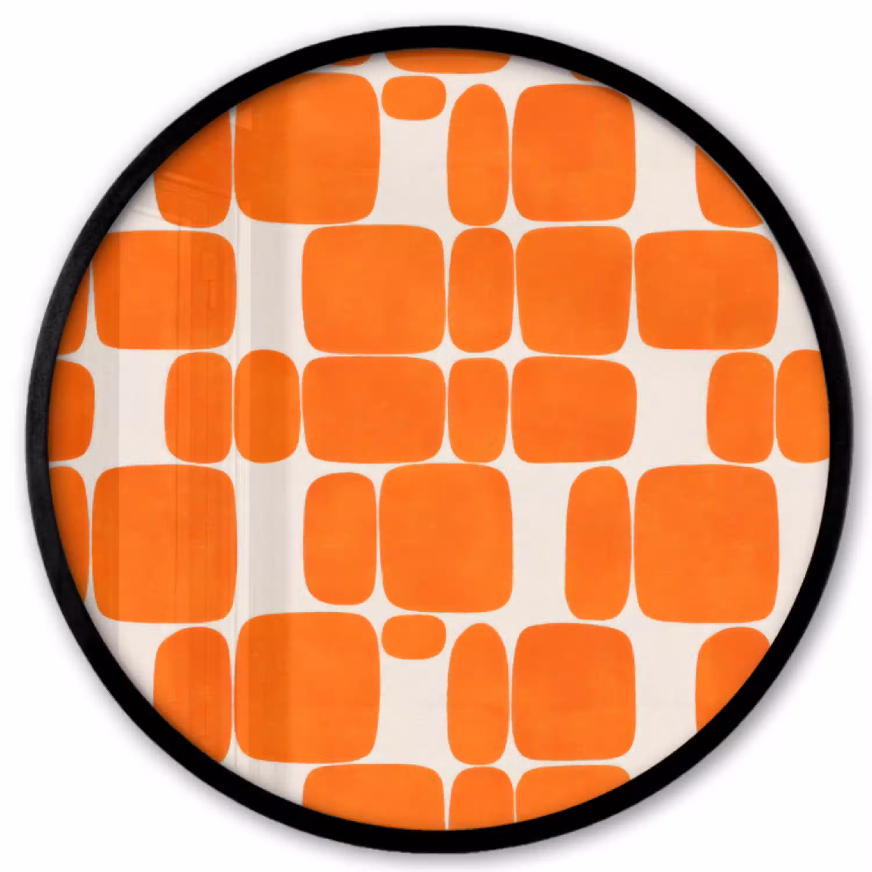 Patroon - Retro - Oranje Fotolijst rond zonder passe partout klein 856 -3d