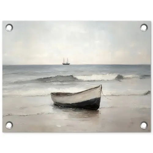 Roeiboot - Zee - Horizon tuinposter los doek klein -3d