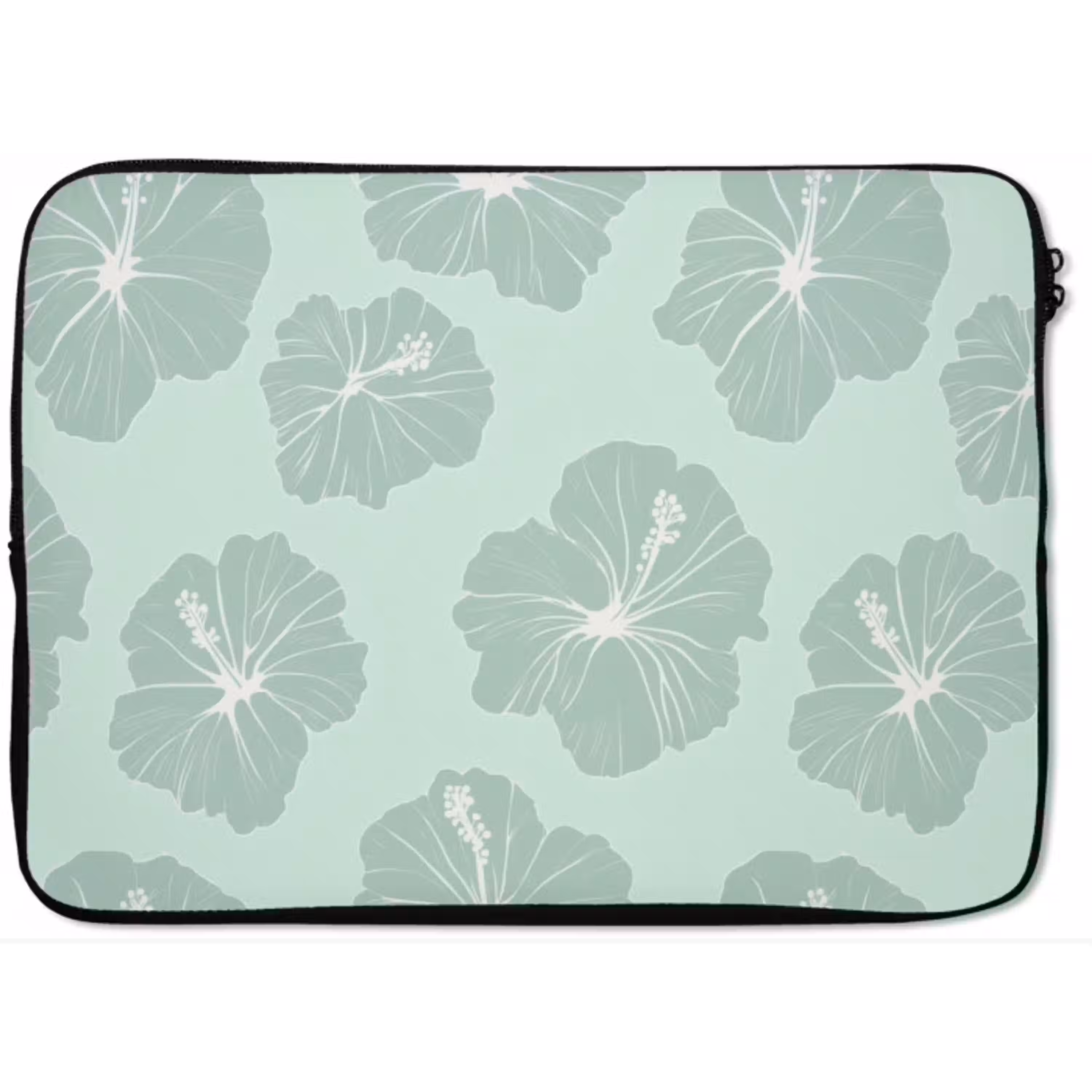 Bloemen - Hibiscus - Mint laptophoes neopreen klein 279 -zkaufland3dotto