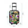 Chaotisch kleurrijk monster patroon Kinderkoffer - Zwart klein -productfoto_formaten