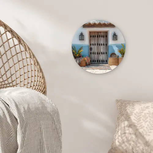 Deur - Manden - Planten Wandcirkel plexiglas klein -sfeer5