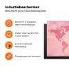 Wereldkaart - Roze - Vaag Inductie beschermer vinyl 3mm klein -zzzzzzz-td-ups