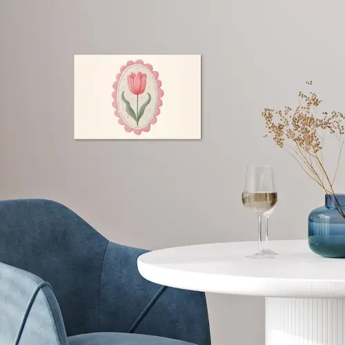 Tulp - Lijst - Ovaal - Illustratie poster papier klein -sfeer3