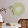 Kiwi - Lijntekening - Minimalistisch - Groen Akoestische PET Vilt - Rond klein -sfeer3
