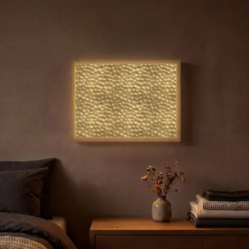 Metaal - Dynamisch - Goud Light Box met batterij (Wandlamp) middel 907 -sfeer4