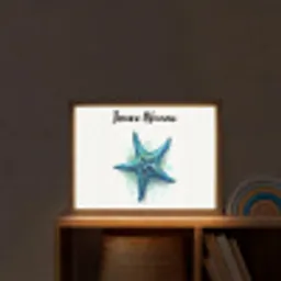 Zeester - Blauw - Spetters Light Box met batterij (Wandlamp kind) middel -sfeer1_kind