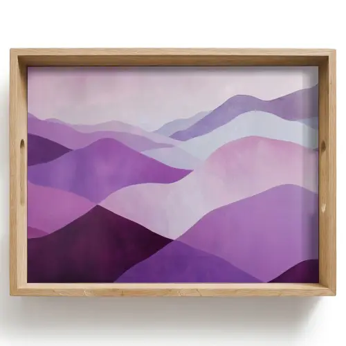 Abstract - Heuvels - Landschap - Paars Dienblad Rechthoek middel -z3d_shopping
