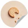 Koekje - Kruimels - beige Wandcirkel behangsticker klein -3d