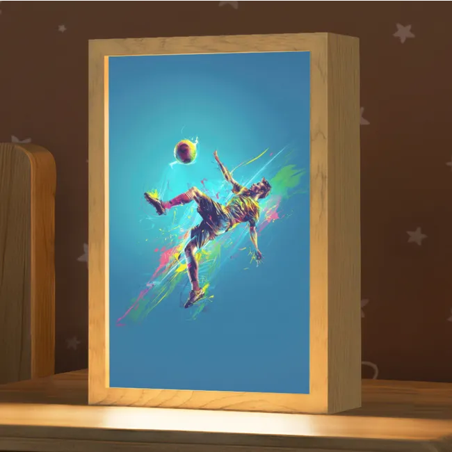 Kids’ Night Light - Soccer player - Paint splashes - Colorful - Ball