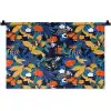 Zomer - Vlinder - Marineblauw - Blauw Wandkleed katoen klein 269 -zz3d
