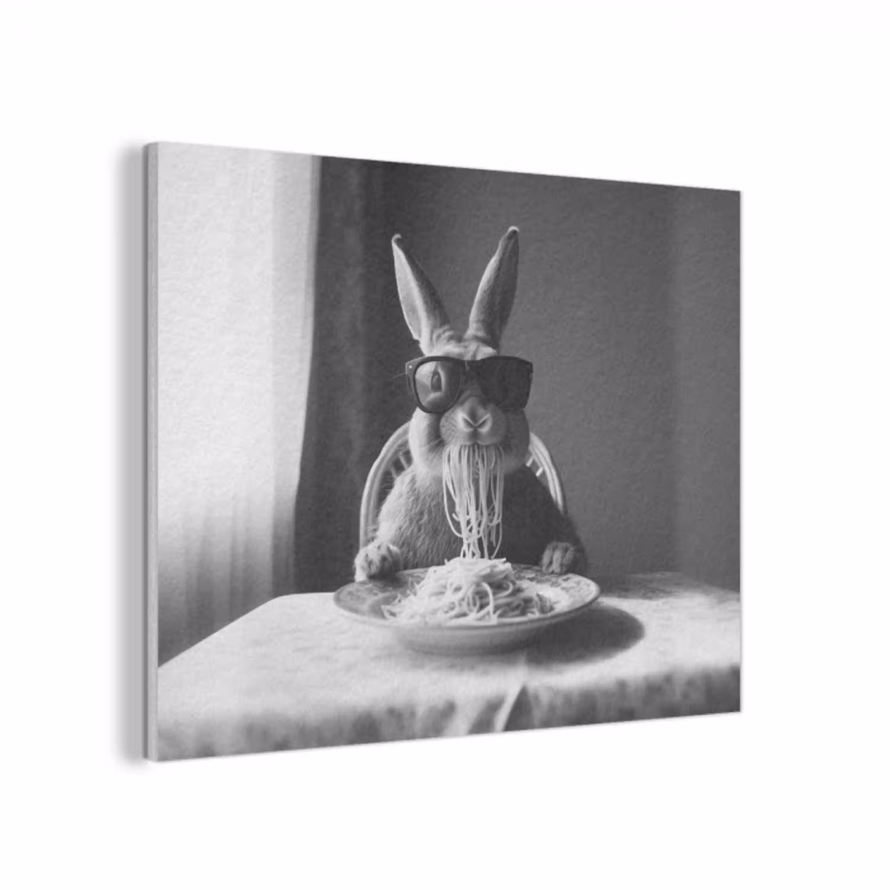 Konijn - Bunny - Zonnebril - Tafelkleed - Pasta - Schattig PET vilt klein -3d