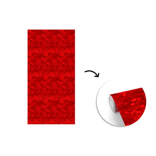 Rood - Patroon - Bloemen fotobehang vinyl groot 64 -3d