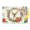 Kerstkrans - Hert - Hulst - Rood Placemat vinyl groot -zzzproduct_Kitchenyeah-website