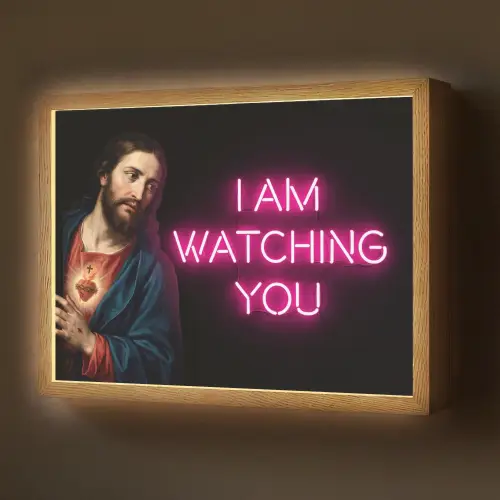 Man - Tekst - Neon Light Box met batterij (Wandlamp) middel -z3d_website