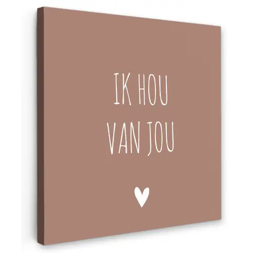 Quotes - Ik hou van jou - Spreuken Tuinposter op houten frame 2 cm dik klein -3d
