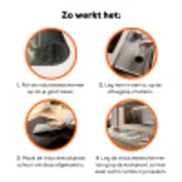 Bananenbladeren - Beton - Groen Inductie beschermer vinyl 3mm klein -zzzzzzz-td-werking