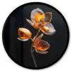 Bloem - Orchidee - Oranje Fotolijst rond zonder passe partout klein -3d