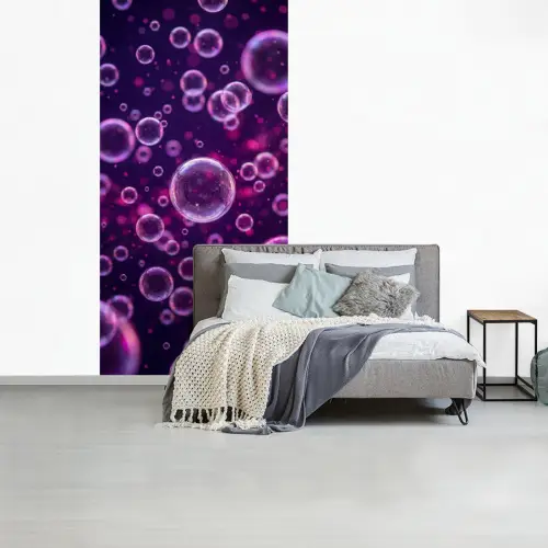 Paars - Bubbels - Schuim fotobehang vinyl groot -slaapkamer