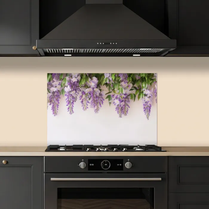 Blauwe regen - Bloemen - Paars keuken achterwand spatscherm klein -sfeer1