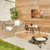Wereldkaart - Pizza - Houten ondergrond Tuinposter op houten frame 2 cm dik klein -sfeer2