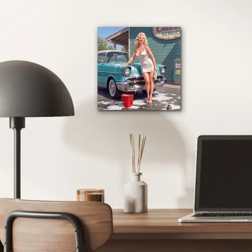 Auto - Vrouw - Groen aluminium wit klein -sfeer5