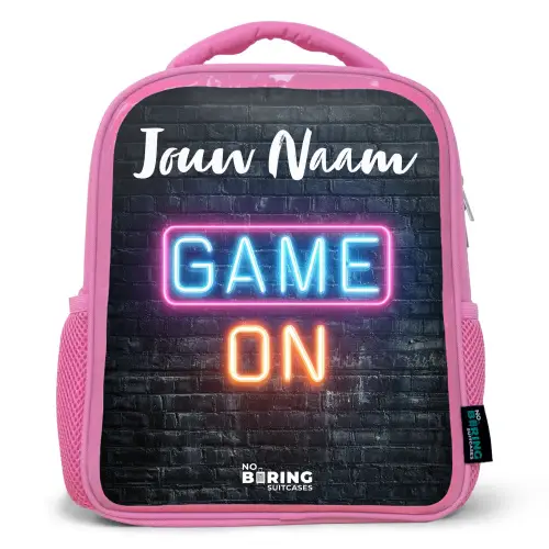 Game - Neon - Muur Kinderrugzak - Roze middel -3d