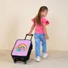 Prinses en een eenhoorn bij een regenboog paars Kinderkoffer - Zwart klein -sfeer1